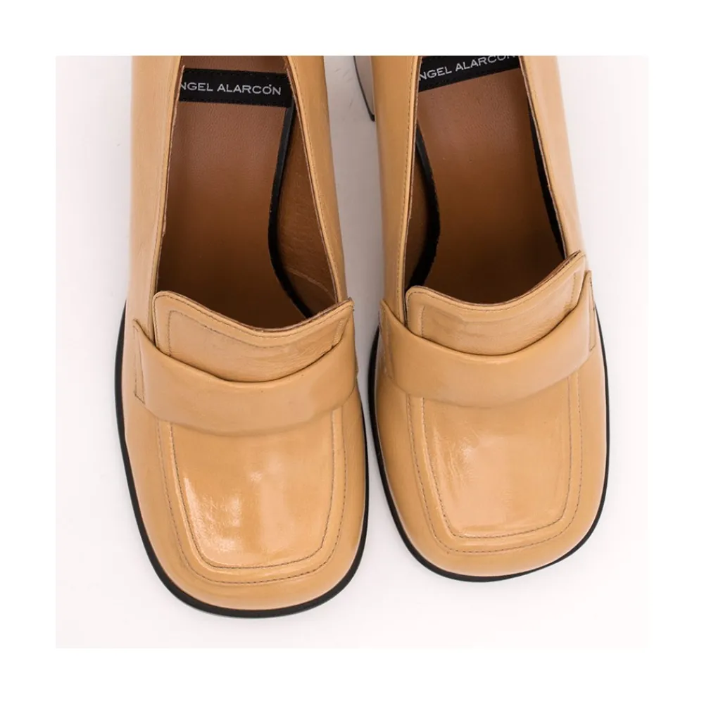 ANGEL ALARCON Abdul - Block Heeled Moccasin Pump With Rounded Shapes<Vrouwen Pumps And High Heels