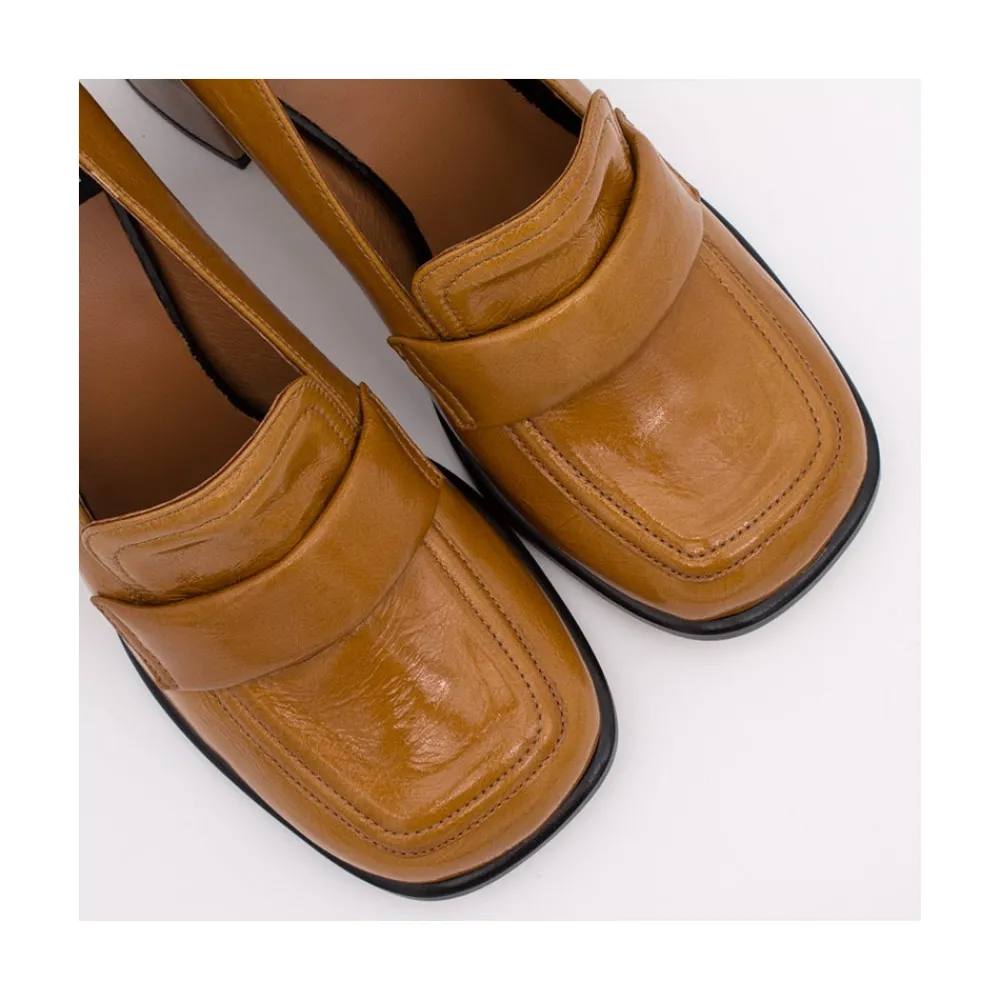 ANGEL ALARCON Abdul - Block Heeled Moccasin Pump With Rounded Shapes<Vrouwen Pumps And High Heels