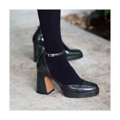 ANGEL ALARCON Afra - Patent Leather Ankle Strap D Orsay With Block Heel And Platform<Vrouwen Heeled Shoes