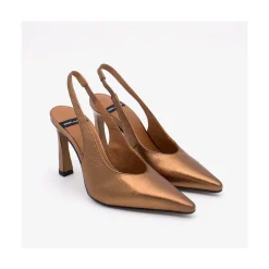 ANGEL ALARCON Aina - Metallic Leather Sling-Back Pointed Toe Stiletto<Vrouwen Metallized Shoes