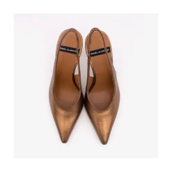 ANGEL ALARCON Aina - Metallic Leather Sling-Back Pointed Toe Stiletto<Vrouwen Metallized Shoes