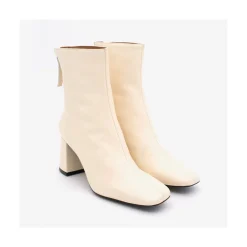 ANGEL ALARCON Aland - Women S Square Toe Leather Booties, Wide Heel And Zip<Vrouwen Boots And Booties
