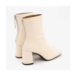 ANGEL ALARCON Aland - Women S Square Toe Leather Booties, Wide Heel And Zip<Vrouwen Boots And Booties