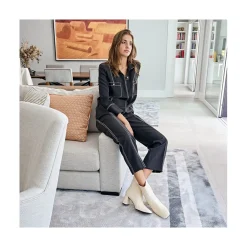 ANGEL ALARCON Aland - Women S Square Toe Leather Booties, Wide Heel And Zip<Vrouwen Boots And Booties