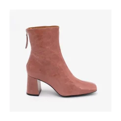 ANGEL ALARCON Aland - Women S Square Toe Shiny Leather Booties, Wide Heel And Zip<Vrouwen Boots And Booties