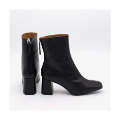 ANGEL ALARCON Aland - Women S Square Toe Leather Booties, Wide Heel And Zip<Vrouwen Boots And Booties