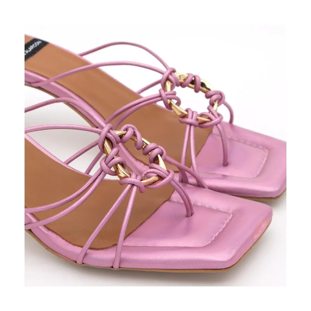 ANGEL ALARCON Alexia - Iridiscence Strappy Sandals With Padded Insole<Vrouwen Metallized Shoes