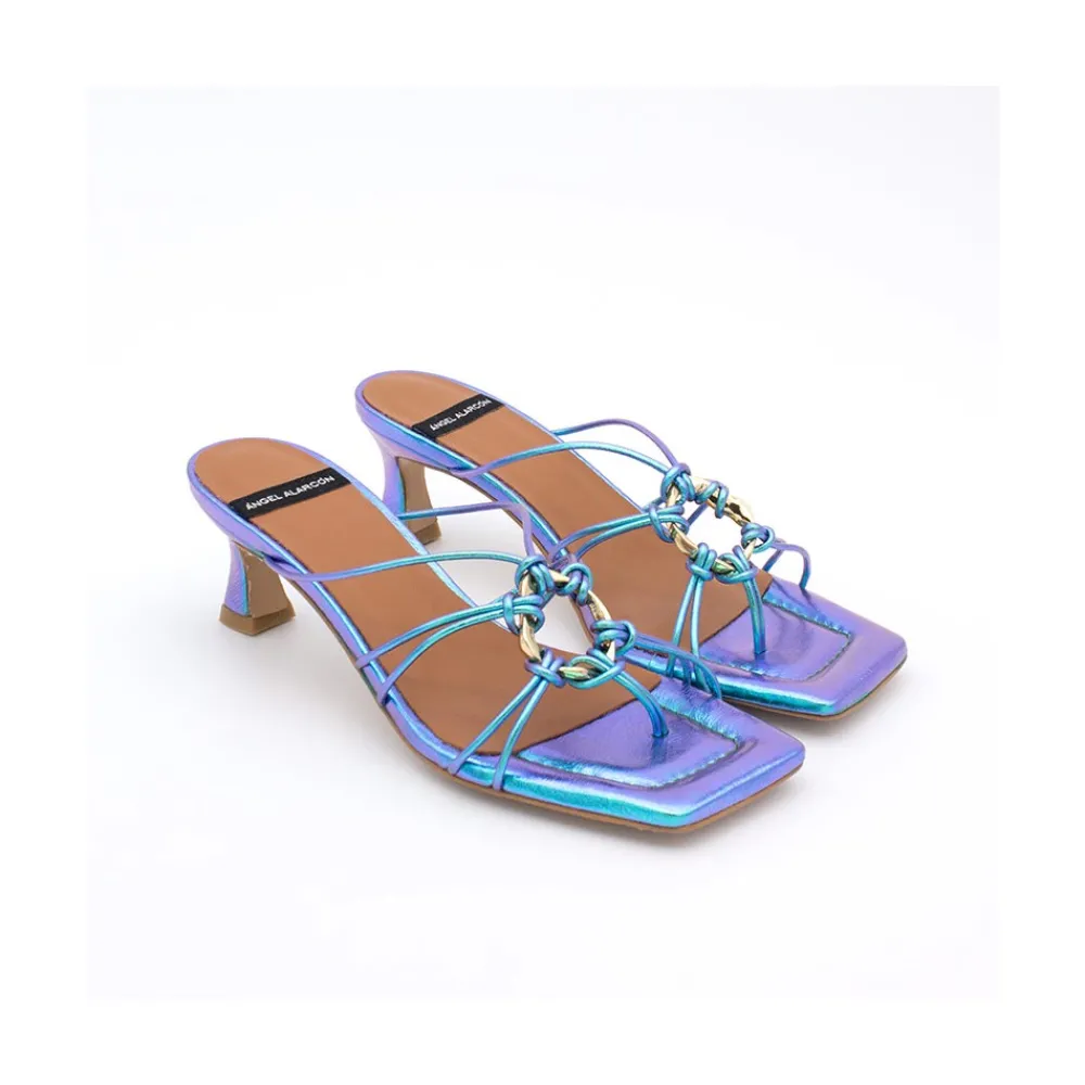 ANGEL ALARCON Alexia - Iridiscence Strappy Sandals With Padded Insole<Vrouwen Metallized Shoes
