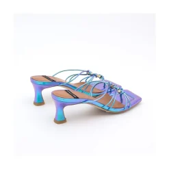 ANGEL ALARCON Alexia - Iridiscence Strappy Sandals With Padded Insole<Vrouwen Metallized Shoes