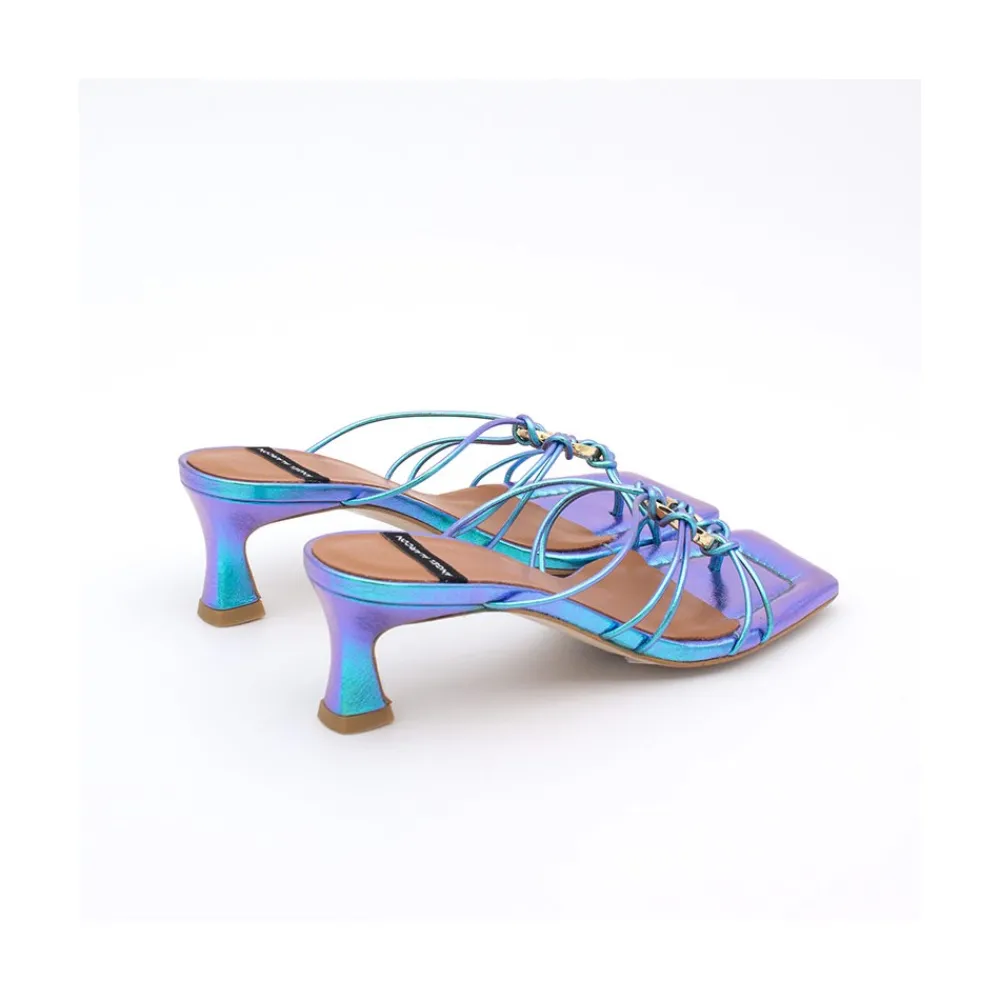 ANGEL ALARCON Alexia - Iridiscence Strappy Sandals With Padded Insole<Vrouwen Metallized Shoes