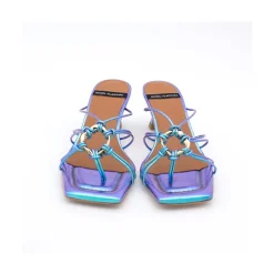ANGEL ALARCON Alexia - Iridiscence Strappy Sandals With Padded Insole<Vrouwen Metallized Shoes