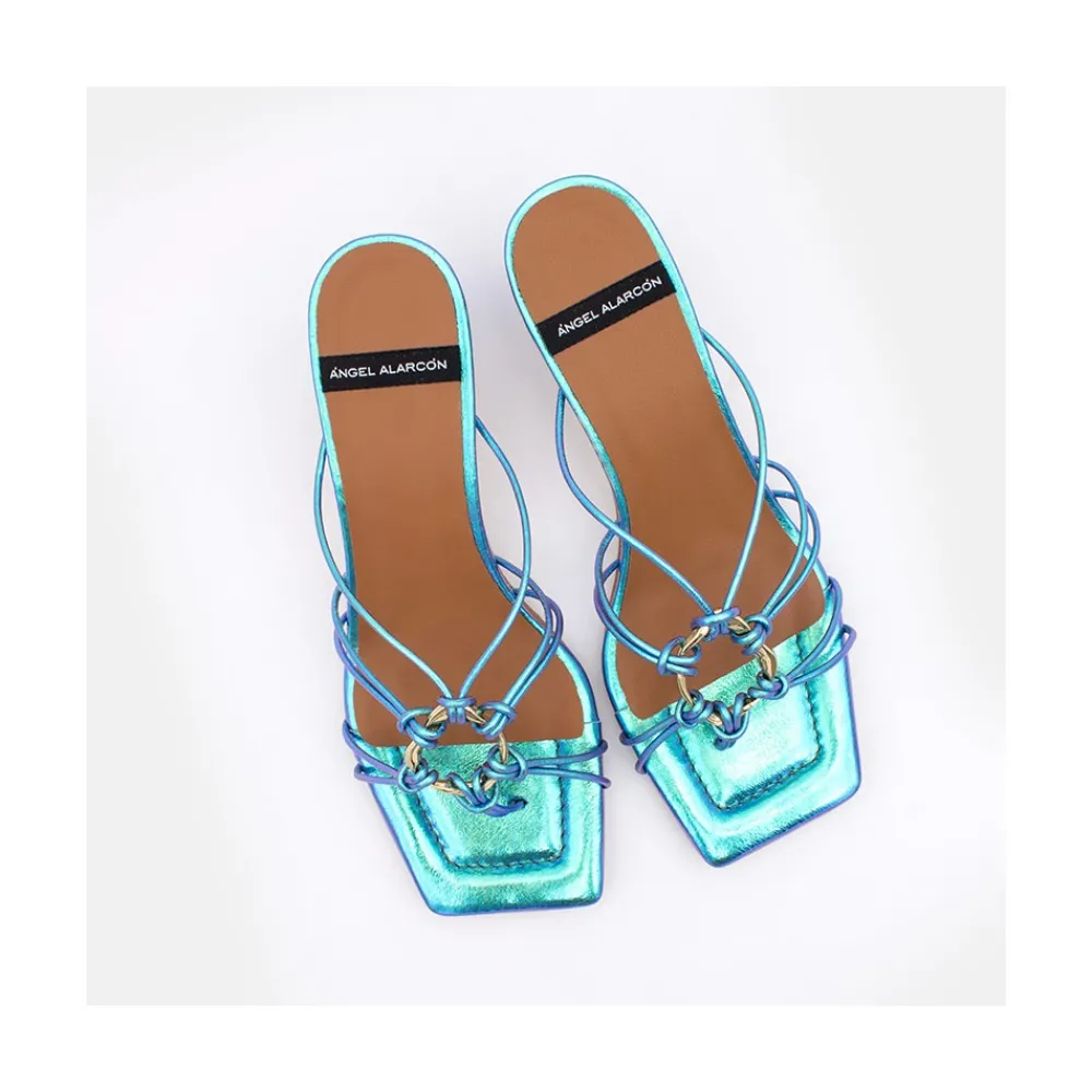 ANGEL ALARCON Alexia - Iridiscence Strappy Sandals With Padded Insole<Vrouwen Metallized Shoes