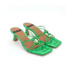 ANGEL ALARCON Alexia - Metallized Leather Strappy Sandals With Padded Insole<Vrouwen Sandals