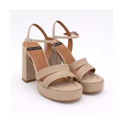 ANGEL ALARCON Amber - Strap Leather Sandals With Block High Heel & Platform<Vrouwen Sandals