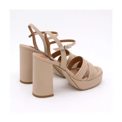 ANGEL ALARCON Amber - Strap Leather Sandals With Block High Heel & Platform<Vrouwen Sandals