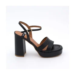 ANGEL ALARCON Amber - Strap Leather Sandals With Block High Heel & Platform<Vrouwen Heeled Shoes