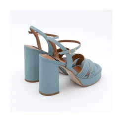 ANGEL ALARCON Amber - Strap Leather Sandals With Block High Heel & Platform<Vrouwen Sandals