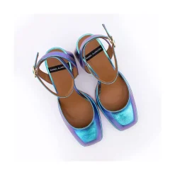 ANGEL ALARCON Badda - Iridiscence Ankle Strap Shoes With Block Heel And Platform<Vrouwen Last Units