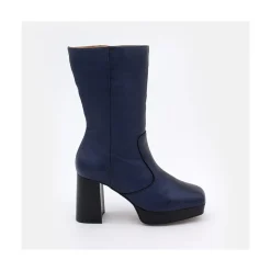 ANGEL ALARCON Belinda - Metallised Leather Booties With Blok Heell & Platform<Vrouwen Last Units