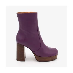 ANGEL ALARCON Cadeo - Women S Leather Ankle Boots With Wood High Heel & Platform<Vrouwen Heeled Shoes