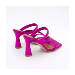 ANGEL ALARCON Cameron - Metallized Padded Straps Sandals With High Heel<Vrouwen Metallized Shoes