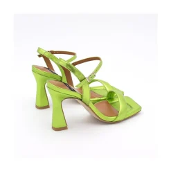 ANGEL ALARCON Carole - Heeled Women S Metallized Leather Sandals<Vrouwen Metallized Shoes