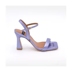 ANGEL ALARCON Carole - Heeled Women S Metallized Leather Sandals<Vrouwen Metallized Shoes