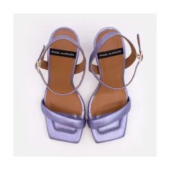ANGEL ALARCON Carole - Heeled Women S Metallized Leather Sandals<Vrouwen Metallized Shoes