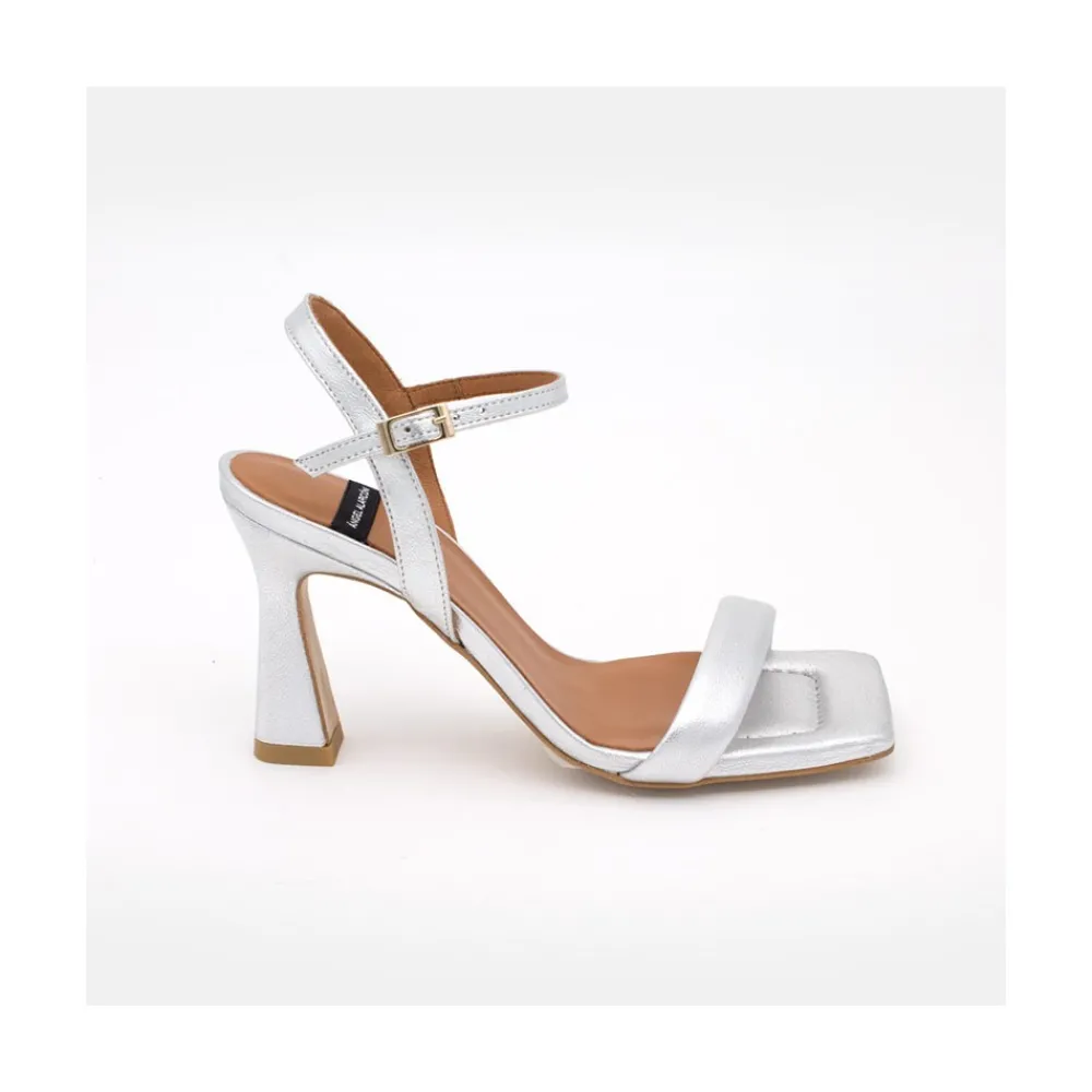 ANGEL ALARCON Carole - Heeled Women S Metallized Leather Sandals<Vrouwen Metallized Shoes