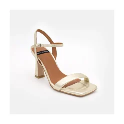 ANGEL ALARCON Carole - Heeled Women S Metallized Leather Sandals<Vrouwen Metallized Shoes