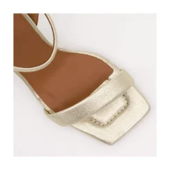 ANGEL ALARCON Carole - Heeled Women S Metallized Leather Sandals<Vrouwen Metallized Shoes