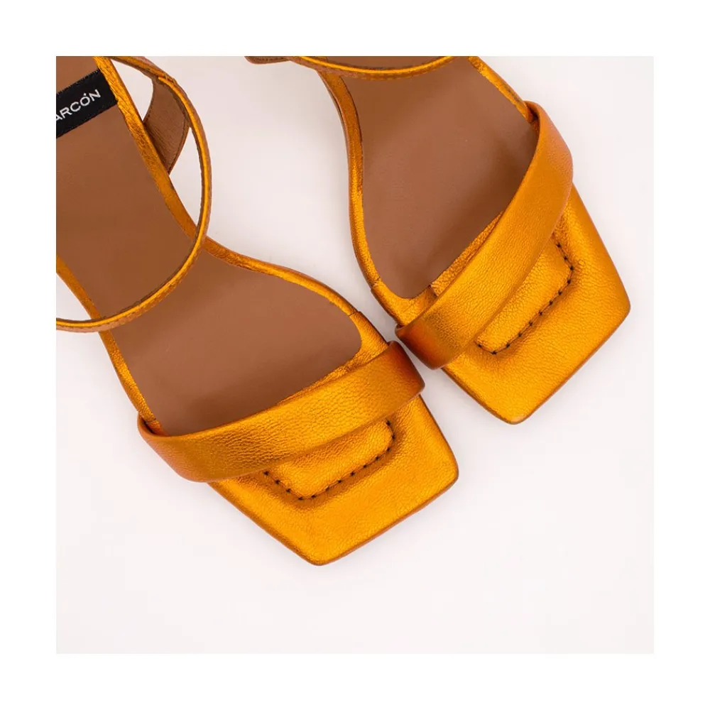 ANGEL ALARCON Carole - Heeled Women S Metallized Leather Sandals<Vrouwen Metallized Shoes
