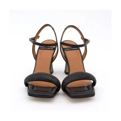 ANGEL ALARCON Carole Gem - Heeled Women S Leather Sandals With Sparkling Crystals<Vrouwen Metallized Shoes