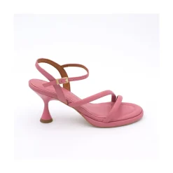 ANGEL ALARCON Cathy - Leather Padded Sandals With Conical Heel<Vrouwen Sandals