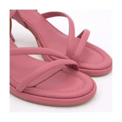 ANGEL ALARCON Cathy - Leather Padded Sandals With Conical Heel<Vrouwen Sandals