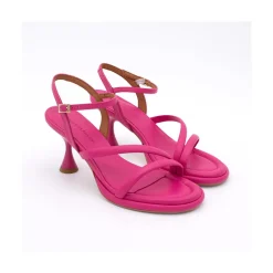 ANGEL ALARCON Cathy - Leather Padded Sandals With Conical Heel<Vrouwen Sandals
