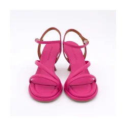 ANGEL ALARCON Cathy - Leather Padded Sandals With Conical Heel<Vrouwen Sandals