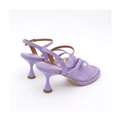 ANGEL ALARCON Cathy - Leather Padded Sandals With Conical Heel<Vrouwen Sandals