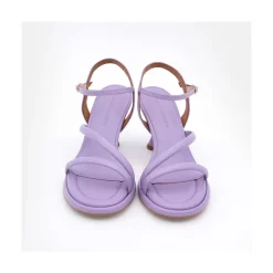 ANGEL ALARCON Cathy - Leather Padded Sandals With Conical Heel<Vrouwen Sandals