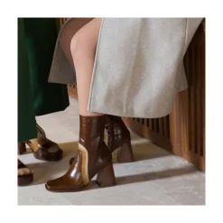 ANGEL ALARCON Celine - Leather Heeled Booties<Vrouwen Heeled Shoes