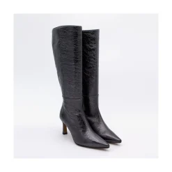 ANGEL ALARCON Deka Line - Metallic Lather Women S Heeled Pointed Toe Boots<Vrouwen Metallized Shoes