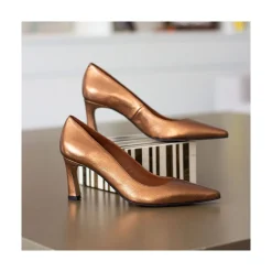 ANGEL ALARCON Febe - Metallized Leather Stiletto With Medium Heel<Vrouwen Metallized Shoes