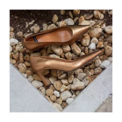 ANGEL ALARCON Febe - Metallized Leather Stiletto With Medium Heel<Vrouwen Metallized Shoes