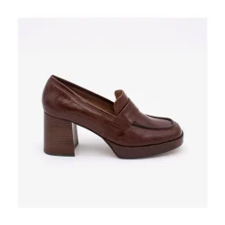 ANGEL ALARCON Gadea - Women S Leather Mocassin With Wood Heel & Platform<Vrouwen Moccasins
