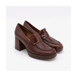 ANGEL ALARCON Gadea - Women S Leather Mocassin With Wood Heel & Platform<Vrouwen Moccasins