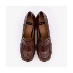 ANGEL ALARCON Gadea - Women S Leather Mocassin With Wood Heel & Platform<Vrouwen Moccasins