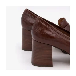 ANGEL ALARCON Gadea - Women S Leather Mocassin With Wood Heel & Platform<Vrouwen Moccasins