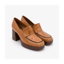 ANGEL ALARCON Gadea - Women S Leather Mocassin With Wood Heel & Platform<Vrouwen Moccasins