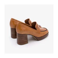 ANGEL ALARCON Gadea - Women S Leather Mocassin With Wood Heel & Platform<Vrouwen Moccasins