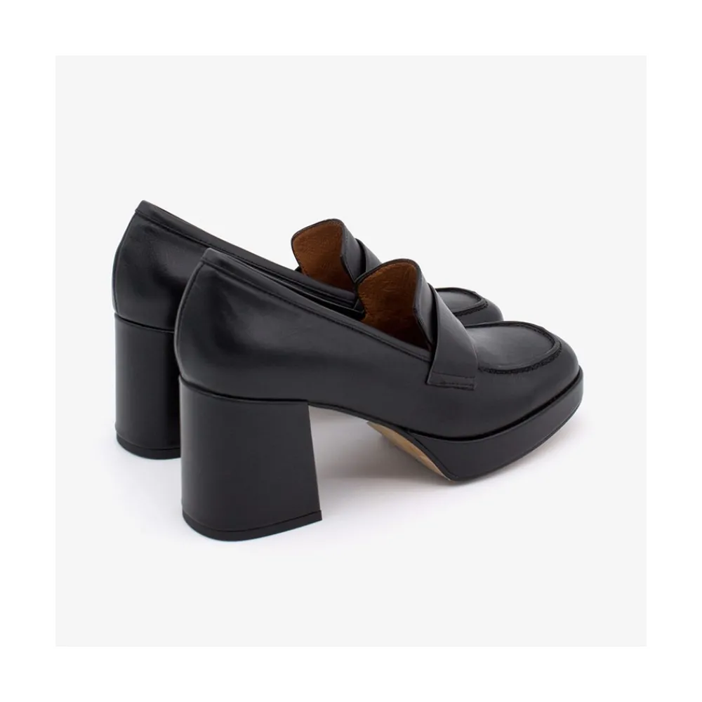 ANGEL ALARCON Gadea - Women S Leather Mocassin With Heel & Platform<Vrouwen Moccasins